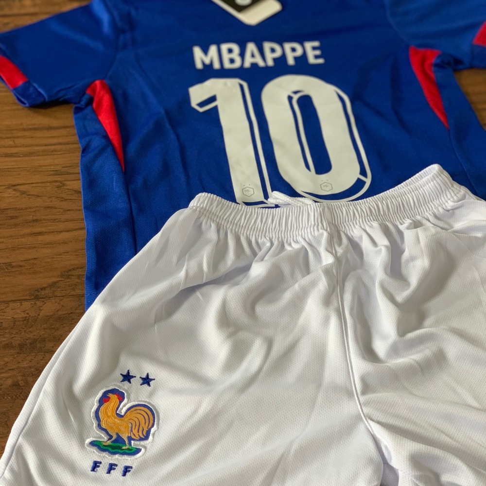 Kylian Mbappe Youth Toddler Soccer Jersey France Set Kit 2 Piece New Ships fast - Picture 4 of 7